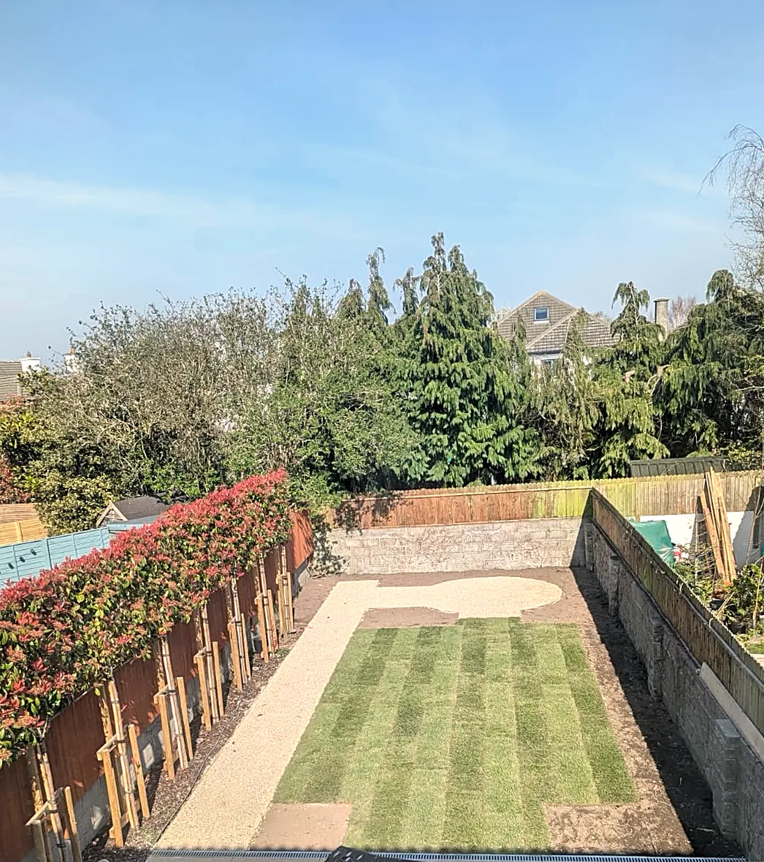 Walled garden with new lawn and espalier trees, Clonskeagh