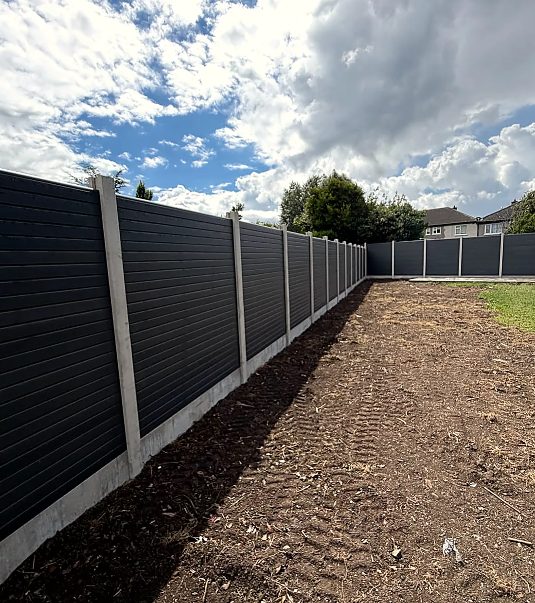 Composite fencing around a new garden