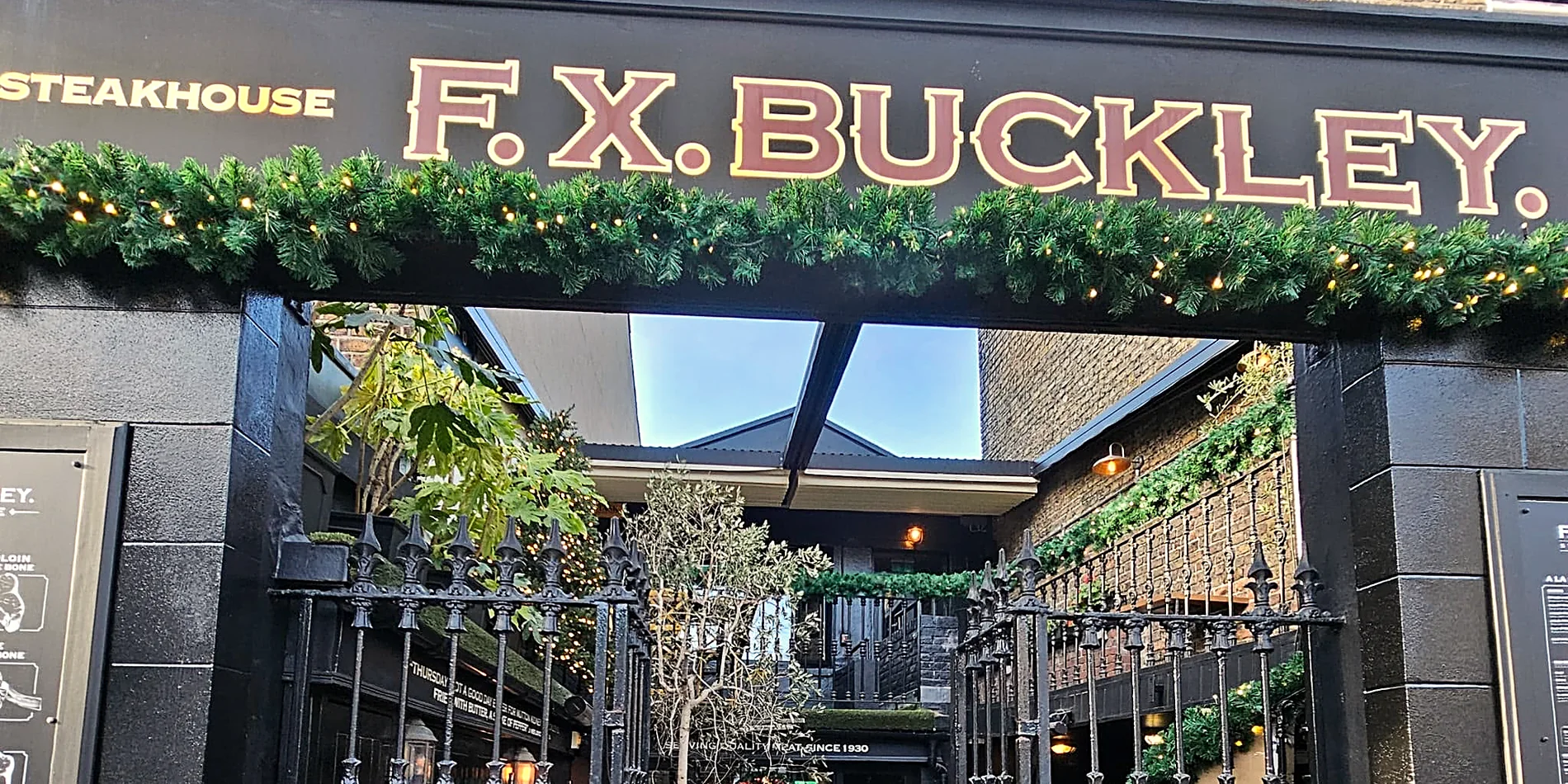 Granite sett courtyard at F.X. Buckley steakhouse, Dublin 2