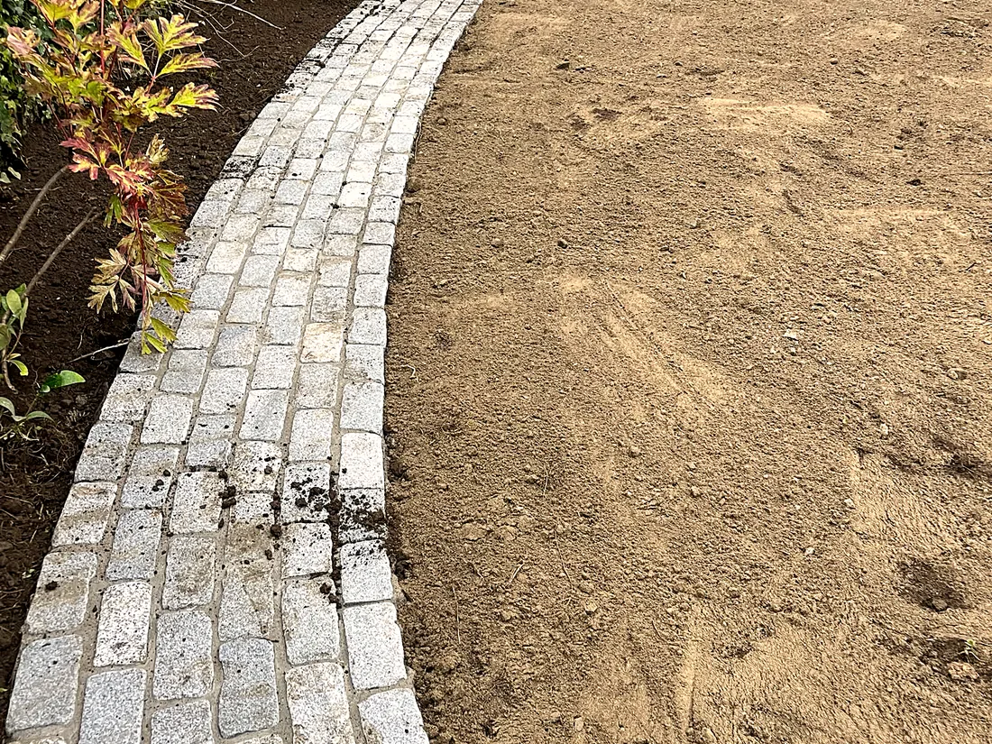 Granite Cobble Pathway & New Lawn, Bray