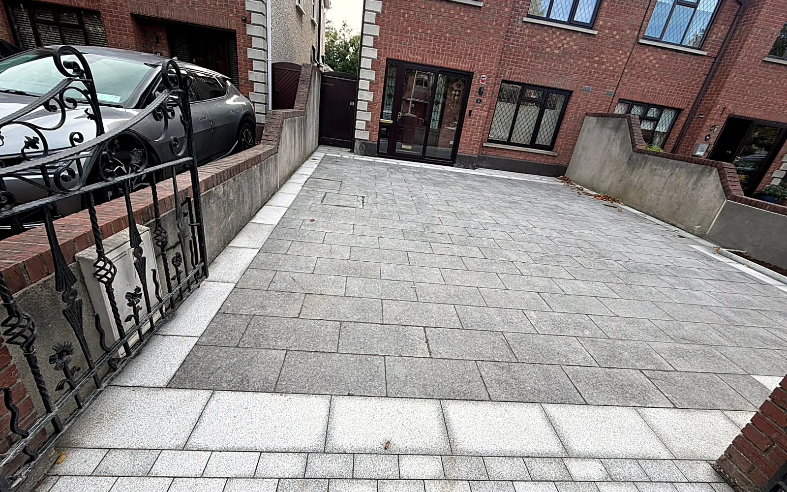 The old grey paving at the Cabinteely house before the work, from the gate - before
