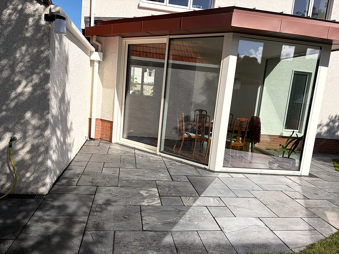 New Lawn, Slate Patio & Clay Pavers, D&uacute;n Laoghaire