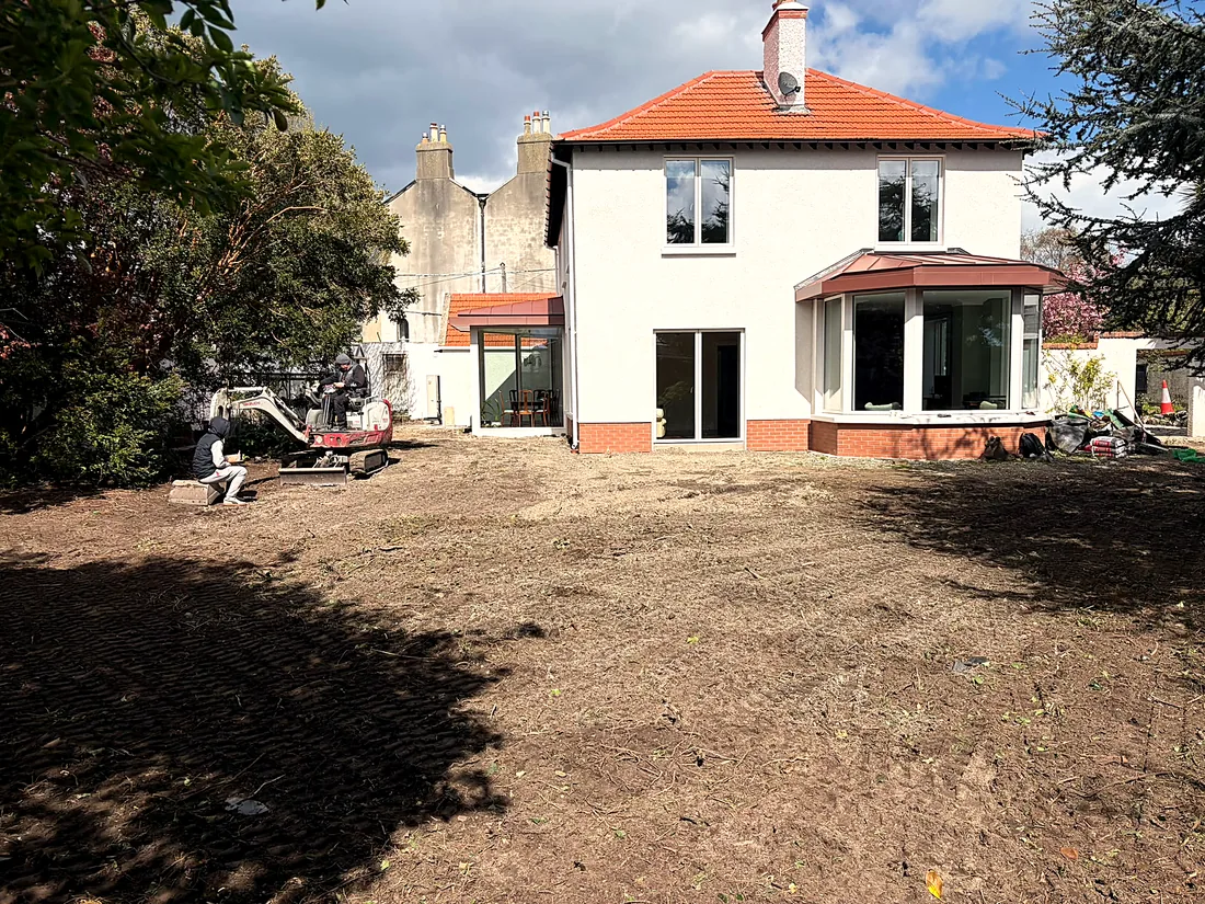 New Lawn, Slate Patio & Clay Pavers, D&uacute;n Laoghaire