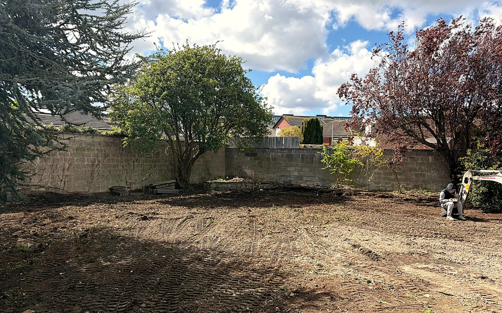 New Lawn, Slate Patio & Clay Pavers, D&uacute;n Laoghaire - before