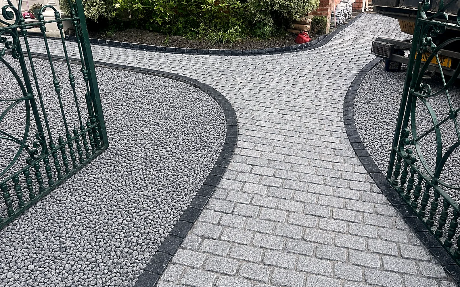 Granite Cobble Driveway & Pebble Borders, South Dublin - after