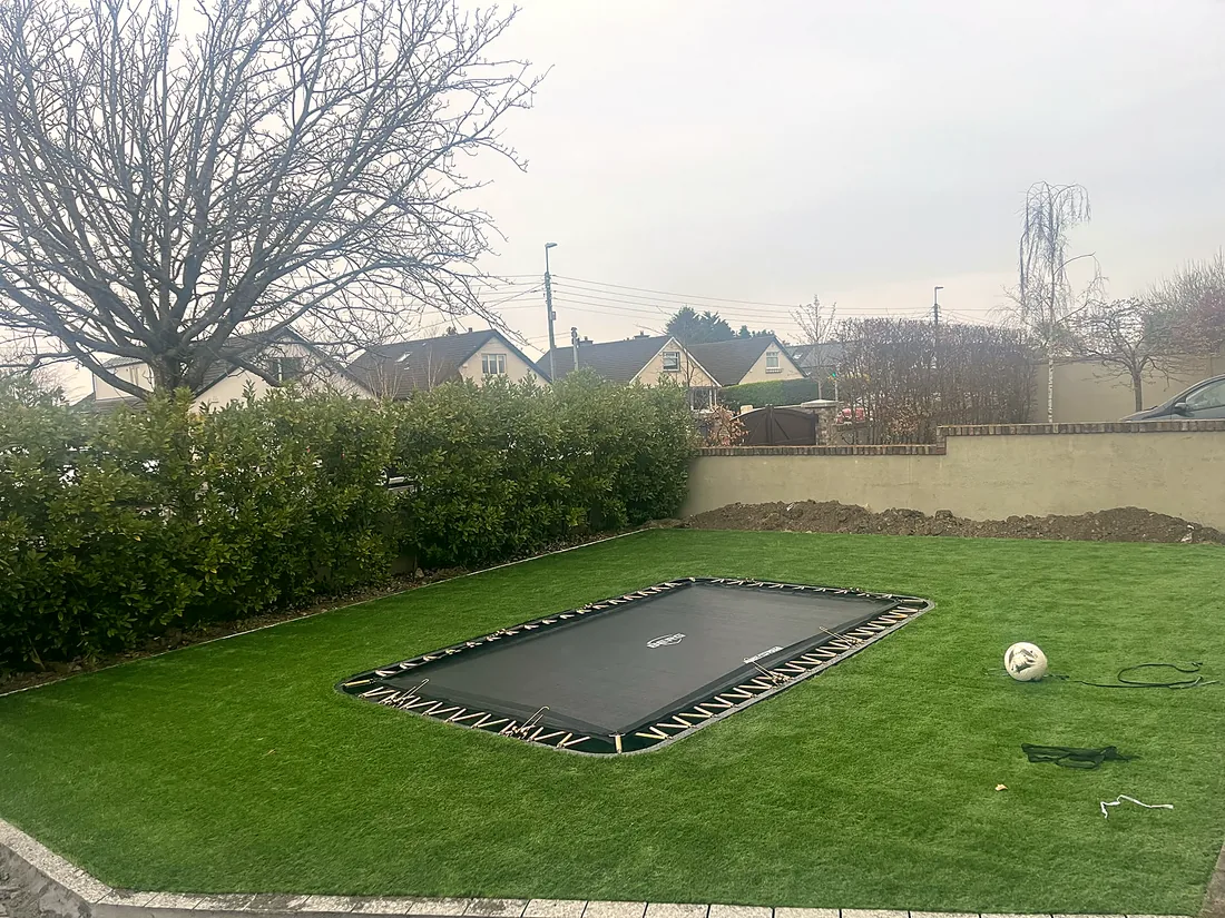 Sunken Trampoline & New Lawn, Killiney