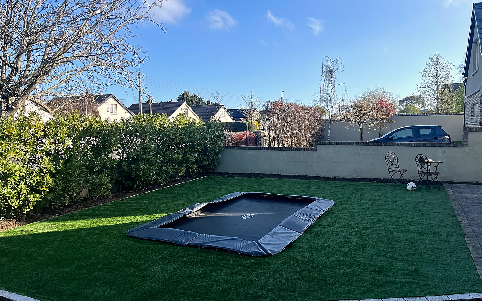 Sunken Trampoline & New Lawn, Killiney - after