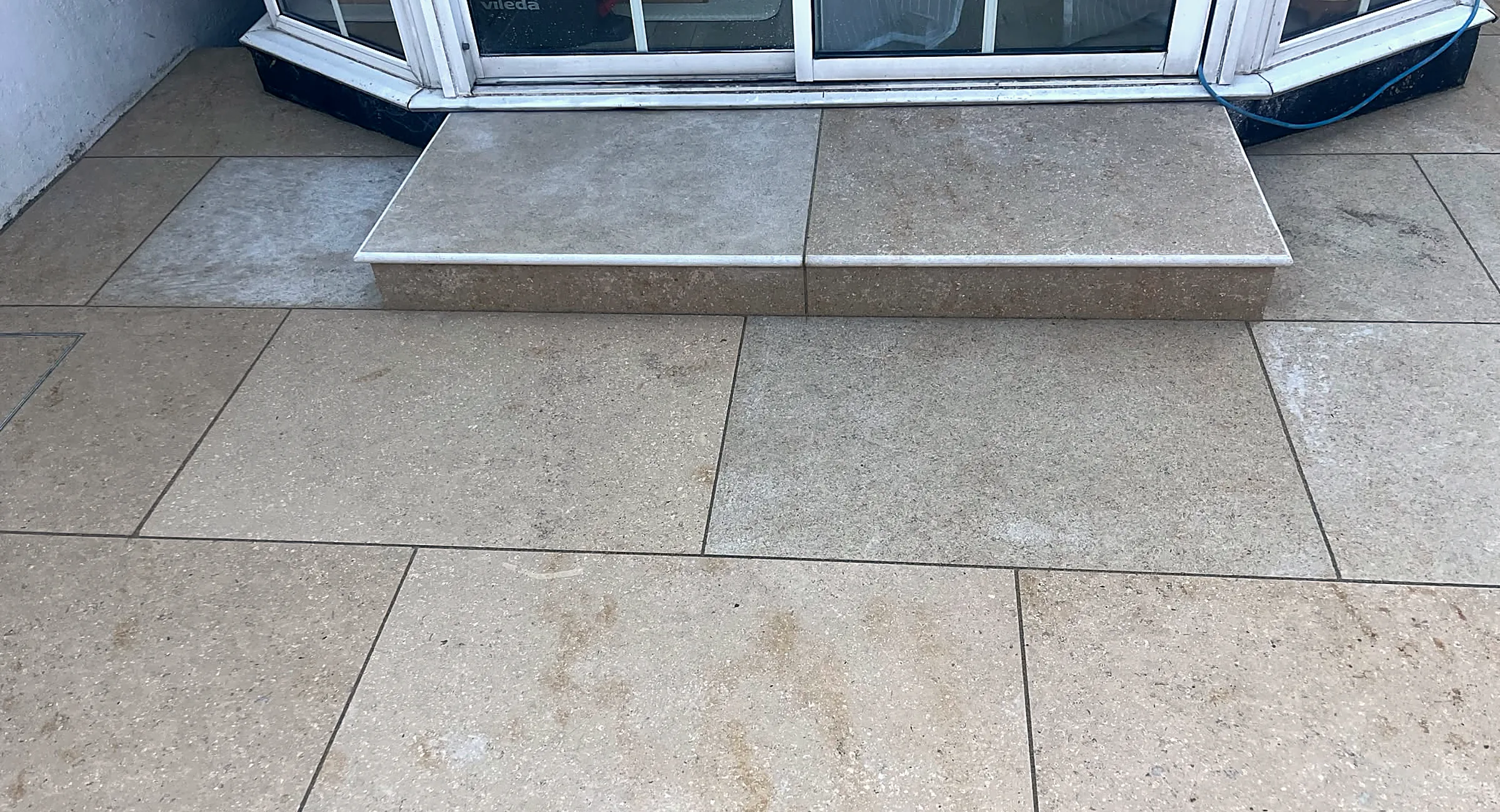 Limestone patio laid level, Clonskeagh