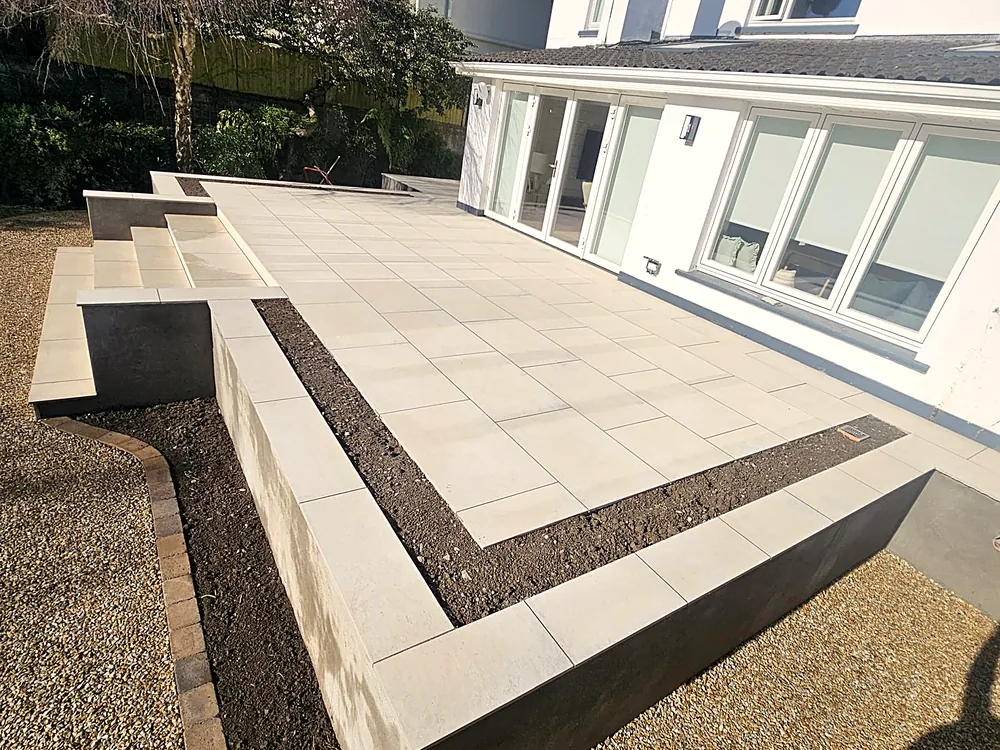 Cleaned and sealed porcelain patio